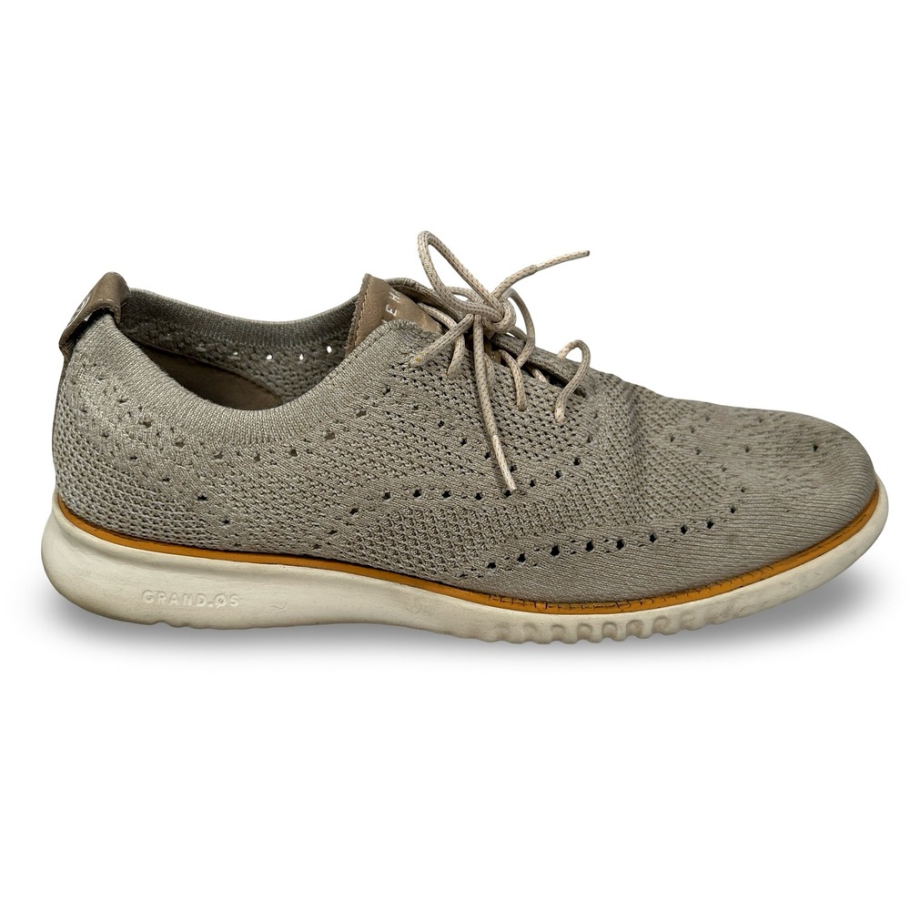 Cole Haan ZEROGRAND‎ Stitchlite Wingtip Oxford Mens 10.5 M Grey Knit C35111